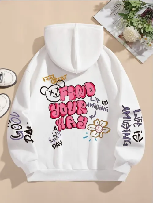 Hoodie  tendance avec imprimé artistique