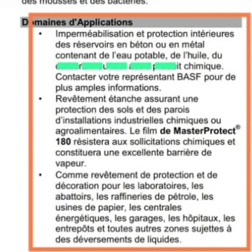 Revêtements de bâche à eau en résine époxy