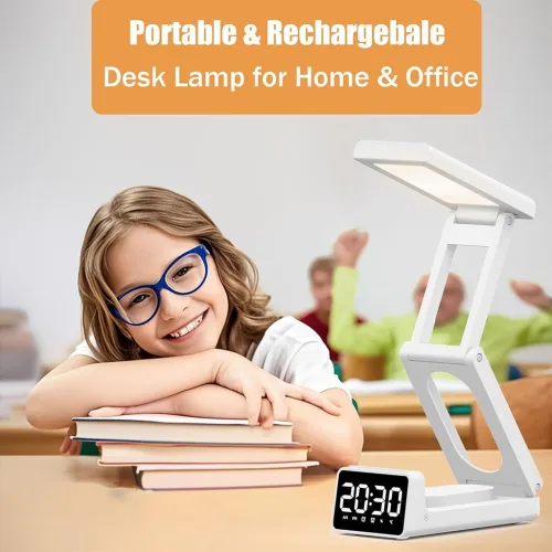 Lampe de Bureau 3 en 1مصباح مكتب و منبه و شاحن