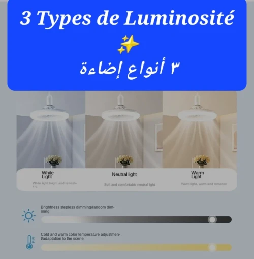 Lustre Ventilateur (2 en1) مصباح المروحة