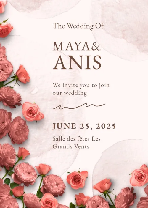 Invitation pour mariage
