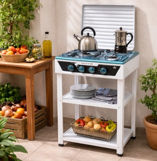 طباخة2 في 1 Goldstar من inox+طاولة بطابقين