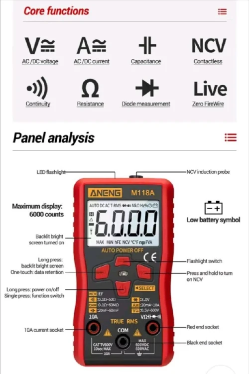 ANENG M118A Digital Multimeter