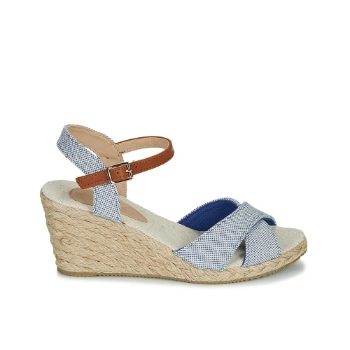 SANDALES ANDRÉ FEMME PAULETTA TEXTILE BLEU