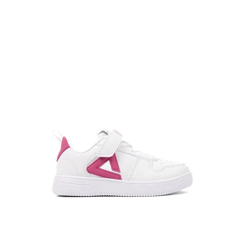 BASKET PEAK FILLETTE CUIR BLANC ROSE