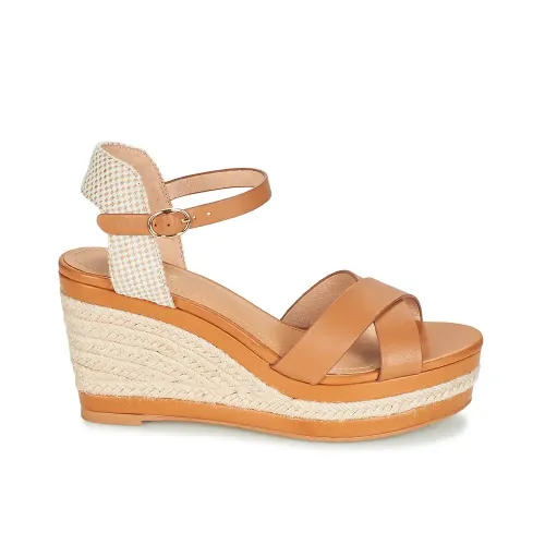 SANDALES ANDRÉ FEMME SAND CUIR MARRON BEIGE