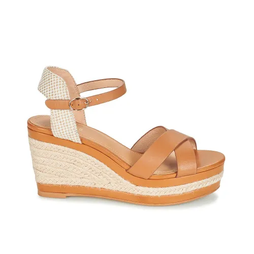 SANDALES ANDRÉ FEMME SAND CUIR MARRON BEIGE