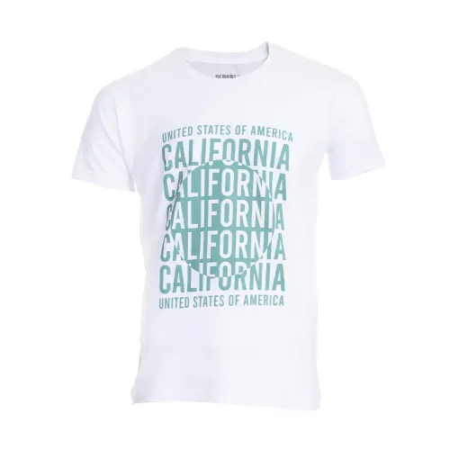 T-SHIRT HOMME DEPART BLANC 100% COTON PRINT