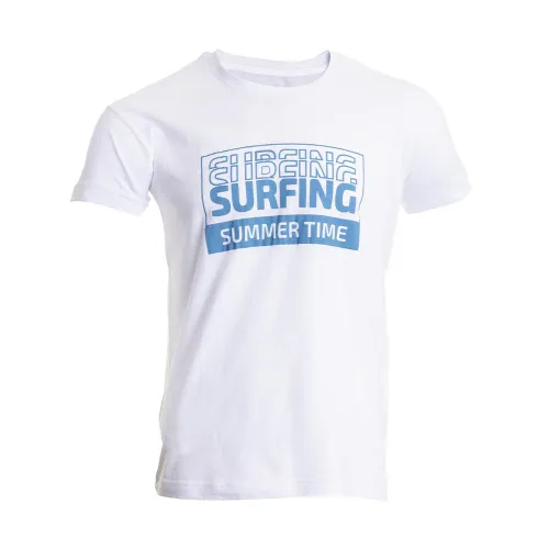 T-SHIRT HOMME DEPART BLANC 100% COTON PRINT
