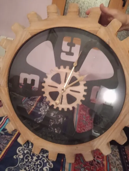 Horloge bois et verre 
