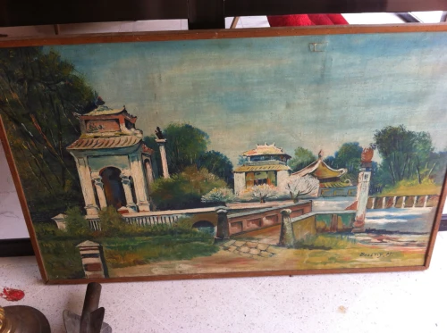 Grand tableau Huile sur toile signé Boultif M. , 