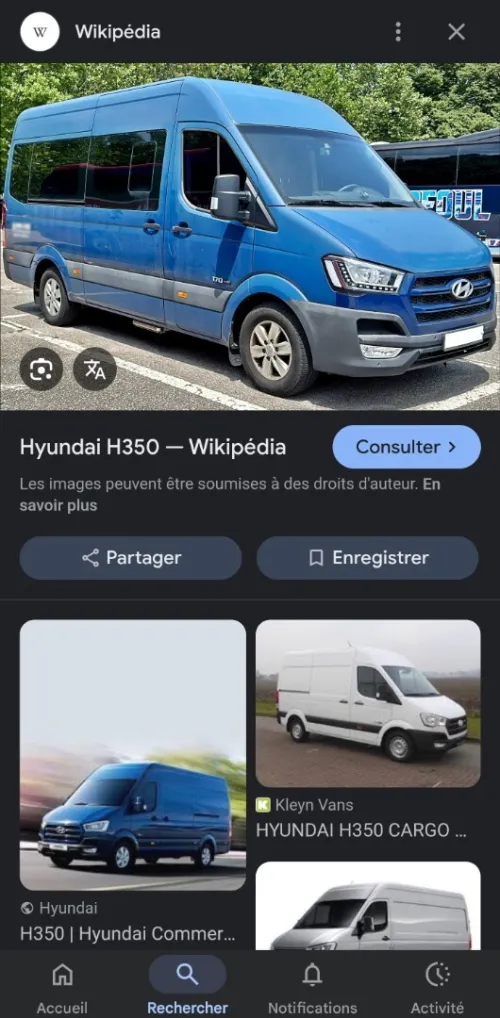 Vente demi moteur hyundai H350 mini bus