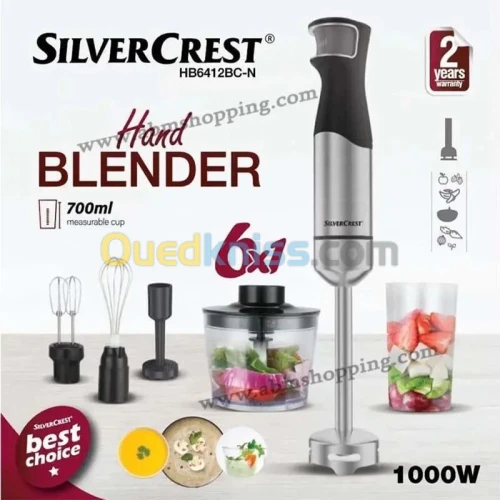 SilverCrest Mixeur Plongeant Multifonctions 6X1 1000w 