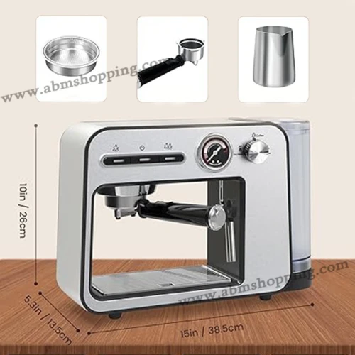 Cafetière expresso Avec Mousseur À Lait 1L 1450W 19 Bars | Bergmann