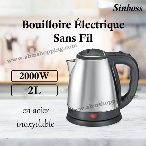 Bouilloire Électrique Sans Fil 2L 2000W | SINBOSS (F) 