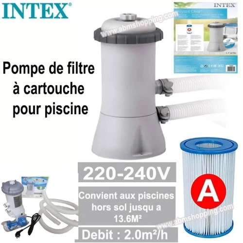 Pompe de filtration à cartouche pour piscine _ Intex (facturation disponible) 