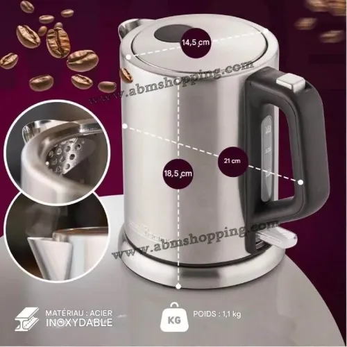Bouilloire électrique en inox 1L 2200W | Proficook