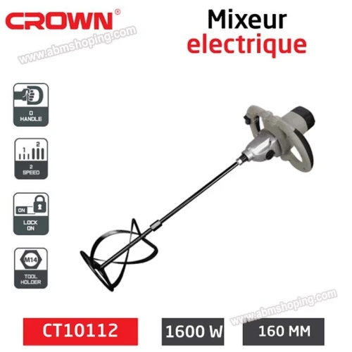 Malaxeur Mélangeur Électrique 160mm 1600W CROWN