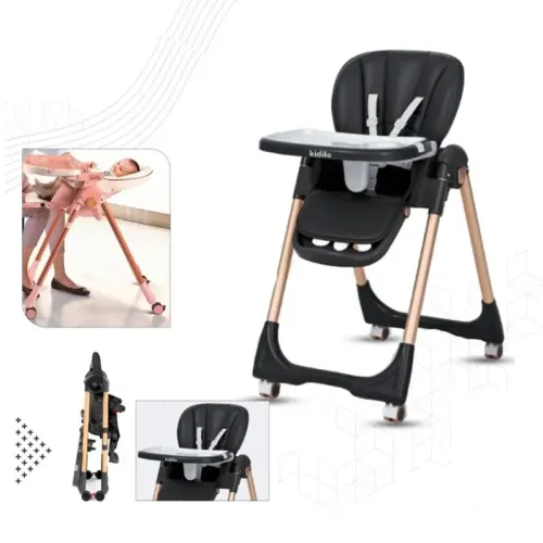 Chaise haute pliable avec hauteur et siège réglable | kidilo