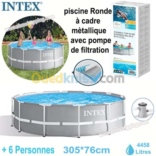 Piscine Prism Frame ronde 305*76 cm à cadre métallique avec pompe de filtration Intex (F) 