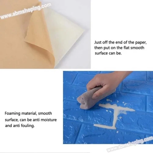 Papier mural adhésif 3D Bleu