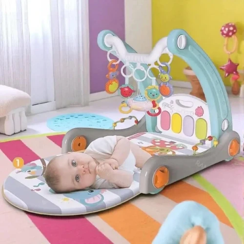 Trotteur et Tapis d éveil 6en1 avec piano musical, projection et Bluetooth