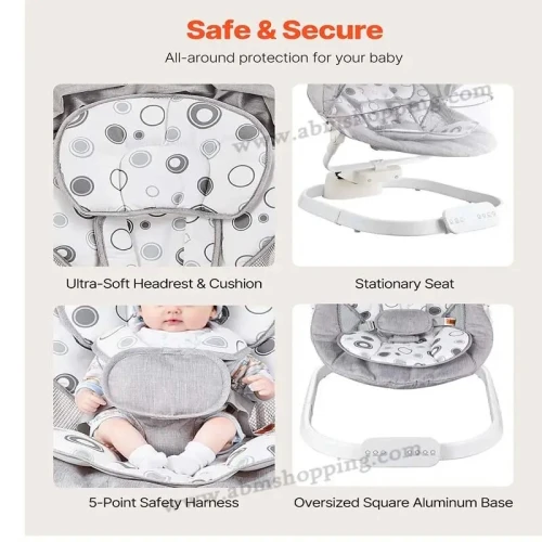 Balancelle Bébé Électrique Multifonction 15kg avec Musique et Inclinaison Réglable | Tinylo