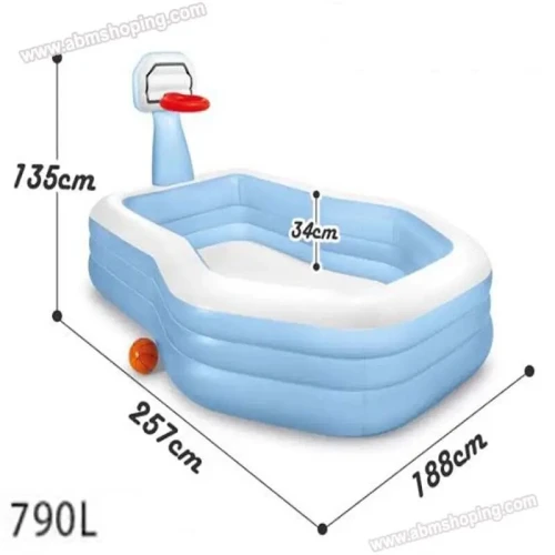 Piscine Basket center 257 x 188 x 135 cm -Intex