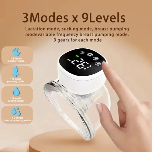 Tire lait électrique mains libres portable avec 3 modes et 9 vitesses