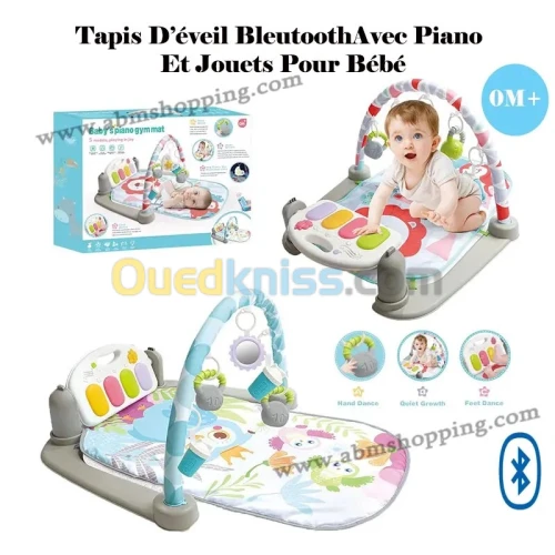 Tapis déveil Bluetooth Avec Piano Et Jouets Pour Bébé  بساط التسلية للرضع
