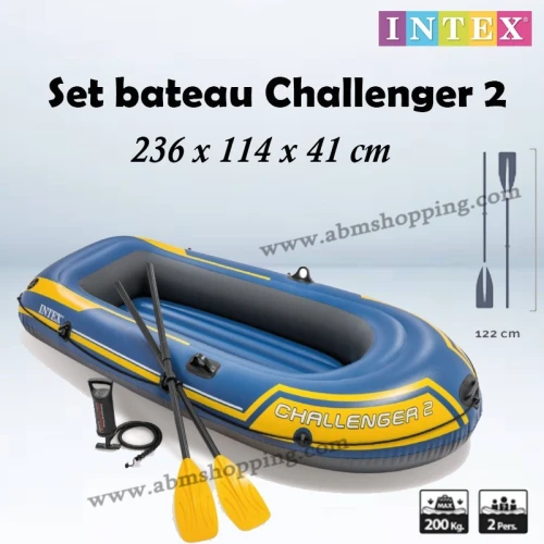 Set bateau Challenger 2 , 236x114x41cm  INTEX