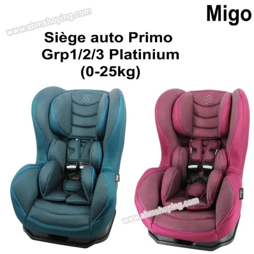  Siège auto bébé Primo Grp 0 1 2 Platinium de 0 à 25 Kg Migo