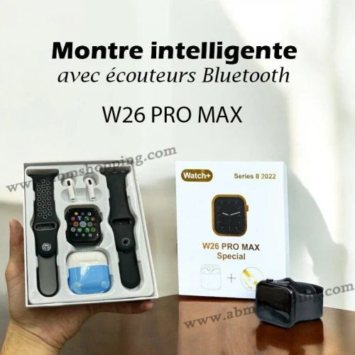 Montre intelligente avec écouteurs Bluetooth W26 PRO MAX