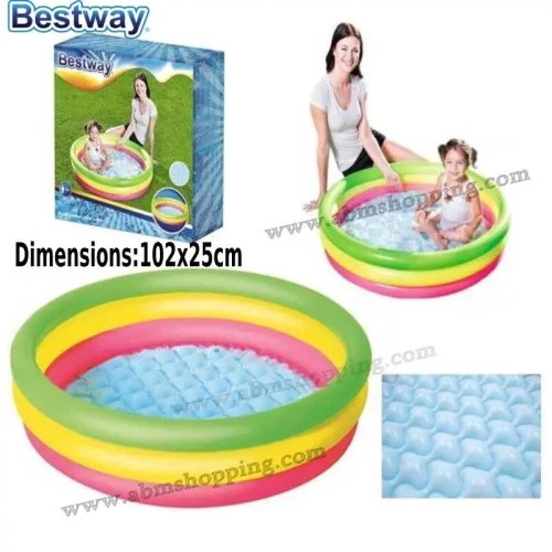 Piscine gonflable arc-en-ciel 102x25cm | Bestway