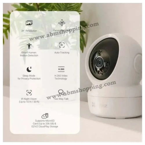 Caméra de surveillance intelligente 2K rotative WiFi Smart Home Camera | EZVIZ H6c Pro 2K