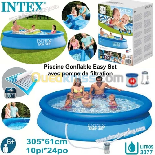 Piscine gonflable Easy Set 305 x 61 Cm avec pompe de filtration _ Intex