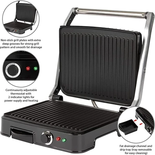 Grille de Viande & Panineuse 2000W- Clatronic