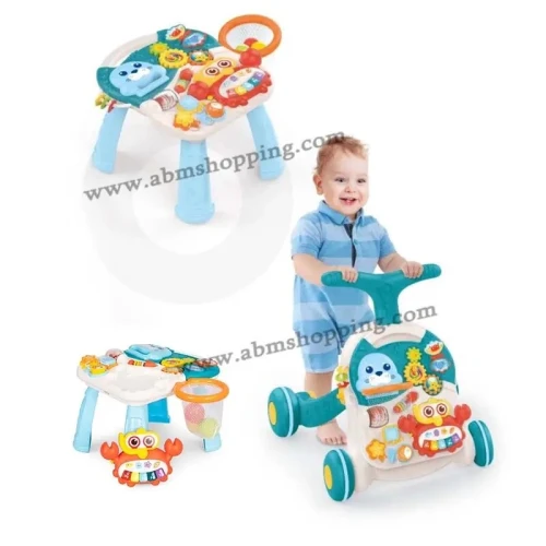 Trotteur Marcheur Pousseur 3En 1 Evolutif Avec Table D activité | Huanger HE0828