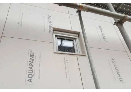 Réalisation de parements de façades en Aquapanel 