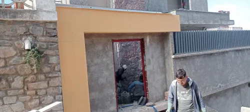 Réalisation de parements de façades en Aquapanel 
