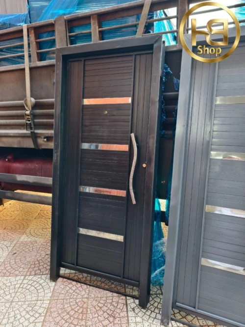 Porte D'Entrée 1M En Fer  Avec Plaque Inox