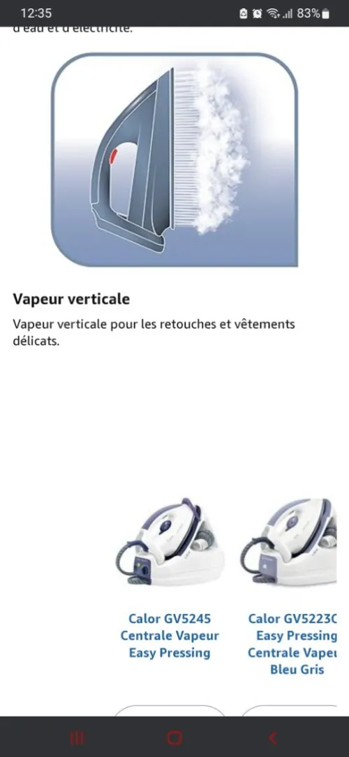 Central vapeur calor easy pressing 