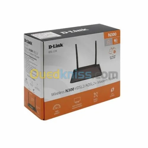Modem Router D-Link Sans-Fil Dsl-224 N300 VDSL2/ADSL2+