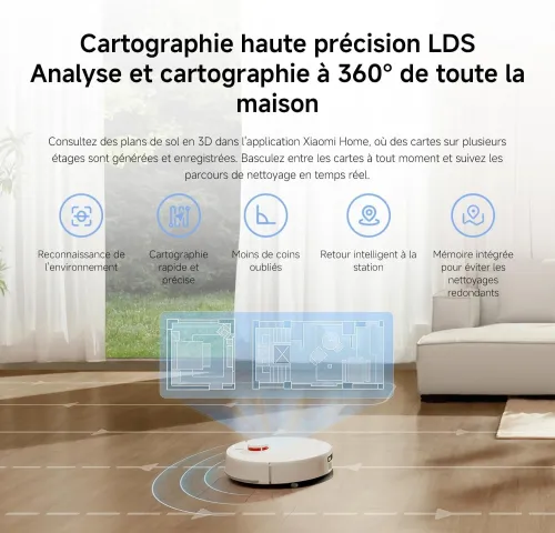 xiaomi h40 robot vaccum 10 000 pa 180 minutes d'autonomie avec vidage auto
