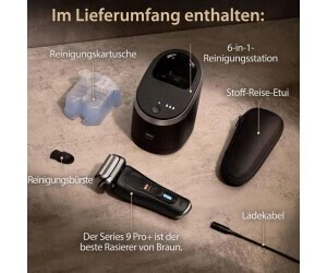 Rasoir Braun Series 9 Pro+ (9560cc) Tête ProHead à 5 éléments Tondeuse de précision intégrée station de nettoyage SmartCare 6-en-1.