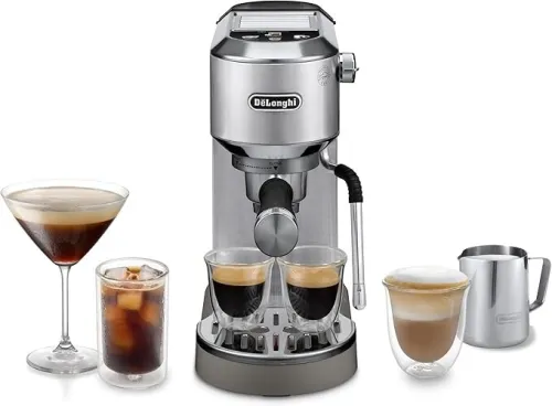 Machine A Café Expresso Delonghi DedicaDuo Argent Métal 15 bars 1450 W TACTILE EC890.M