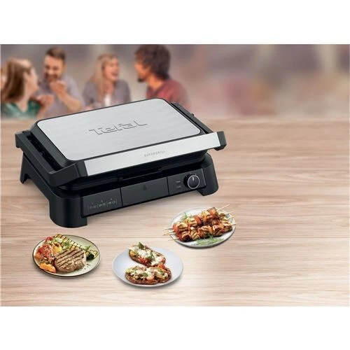 TEFAL Grille-viande SuperGrill 3-en-1 XL GC520DE0-2200W-Ouverture à 180 degrees