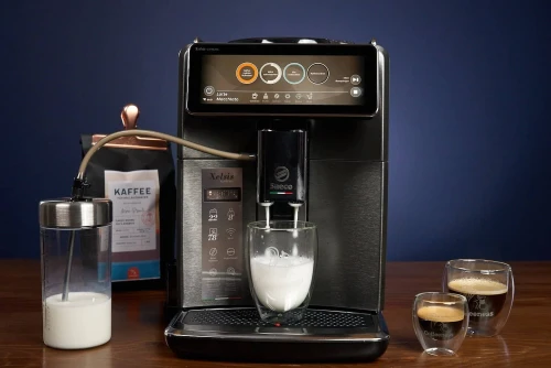 Machine a cafe automatique Saeco Xelsis Suprema (SM8889/00) - 15bar- 1.7L reservoire d'eau -450g bac a grains -ecran tactile 7.8 pouces- 22 boissons -titanium