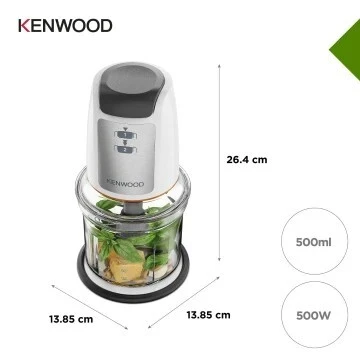 Hachoir kenwood EASY CHOP CHP61.000WH BLANC- 500W - 500ML - 2 vitesses - 4 lames en acier inoxydable
