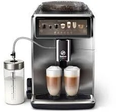 Machine a cafe automatique Saeco Xelsis Suprema (SM8889/00) - 15bar- 1.7L reservoire d'eau -450g bac a grains -ecran tactile 7.8 pouces- 22 boissons -titanium